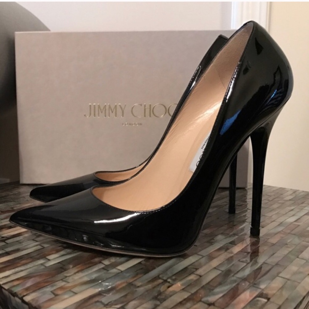 Jimmy shoes patent black leather Anouk stiletto